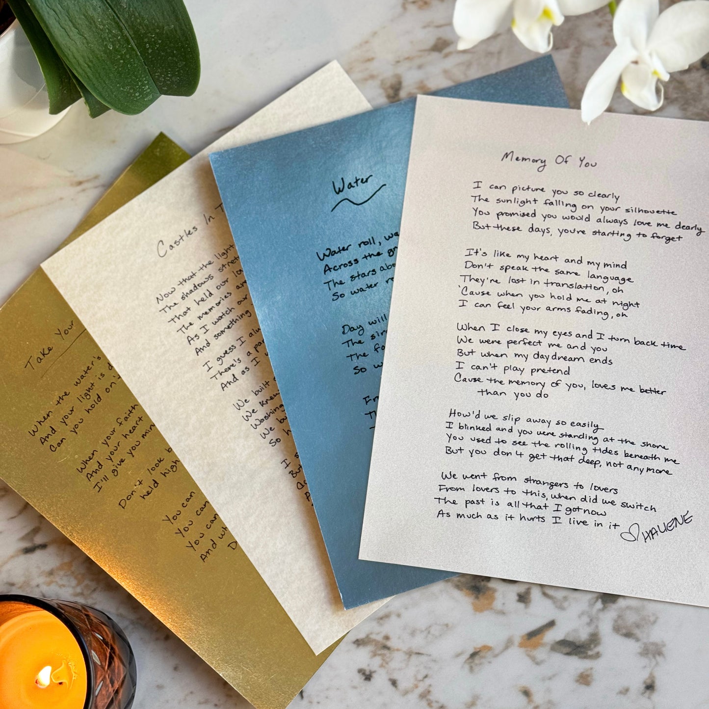 Handwritten Lyric Sheet